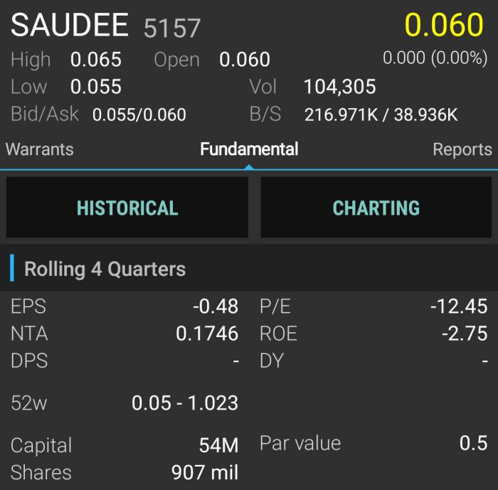 Saudee 52 weeks high and low